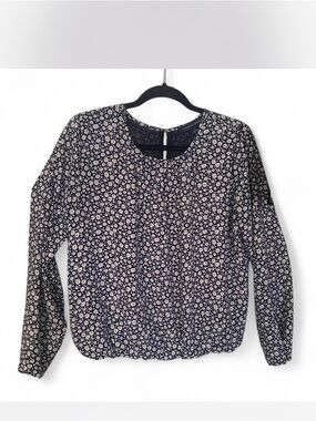Professional Coquette Tommy Hilfiger Navy Floral Long-Sleeve Top size S